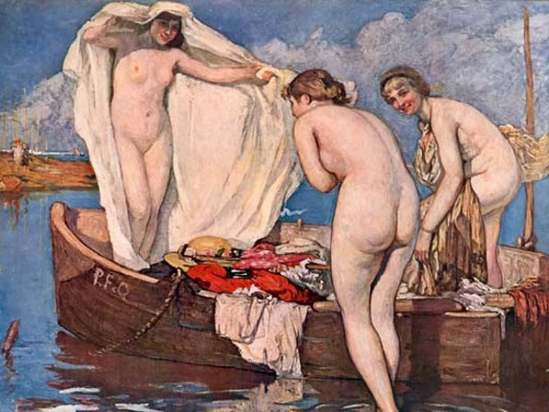 1883-Fernand Allard l'Olivier - Bagnanti sorprese